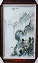 李林《风雨归舟》粉彩山水瓷板 作品的大小：50*50cm
