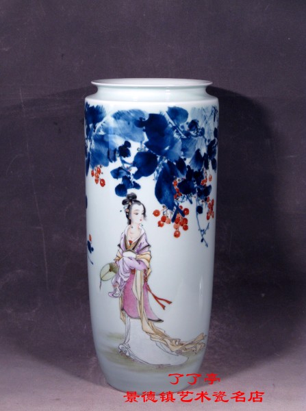 "芭蕉绿了樱桃红"·陆岩·青花斗彩（中国高级工艺美术师 中国陶瓷艺术大师 陆如之子 陶瓷世家