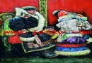徐和平 粉彩“一家三口”瓷板 拍卖成交价：66，700