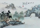 2001年作 汪平孙 江村静夏 粉彩瓷板拍卖成交价：RMB:19,040
